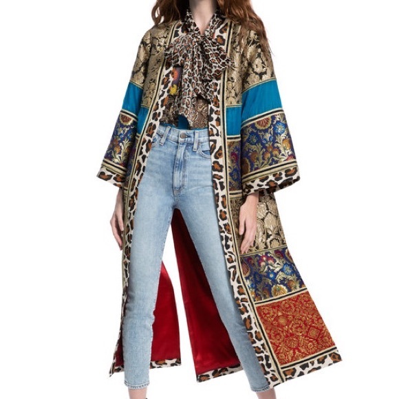 ALICE & OLIVIA Lynn Patchwork Kimono Multicolor - Picture 2 of 8